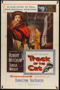 6p913 TRACK OF THE CAT 1sh '54 Robert Mitchum & Teresa Wright in a startling love story!