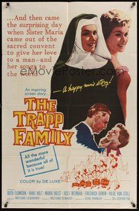 6p916 TRAPP FAMILY 1sh '60 the real life inspiring Sound of Music story!