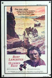 6p932 ULZANA'S RAID 1sh '72 artwork of Burt Lancaster by Don Stivers, Robert Aldrich!