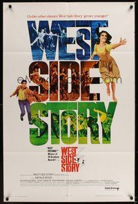 6p966 WEST SIDE STORY 1sh R68 Academy Award winning classic musical, wonderful art!