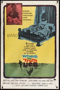 6p969 WHERE THE TRUTH LIES 1sh '62 Malefices, Juliette Greco, Liselotte Pulver, French sex!