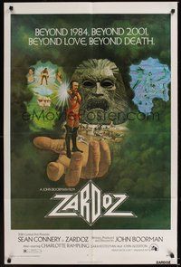 6p996 ZARDOZ 1sh '74 fantasy art of Sean Connery, who has seen the future and it doesn't work!