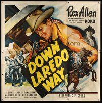 6r028 DOWN LAREDO WAY 6sh '53 great artwork of Arizona Cowboy Rex Allen & Koko, Slim Pickens!