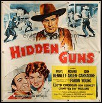 6r029 HIDDEN GUNS 6sh '56 Bruce Bennett, Richard Arlen, John Carradine, introducing Faron Young!