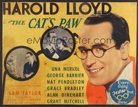 6r071 CAT'S PAW yellow style 1/2sh '34 close up of smiling Harold Lloyd with his trademark glasses!