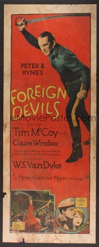 6r100 FOREIGN DEVILS insert '27 full-length image of Tim McCoy with sword charging into battle!