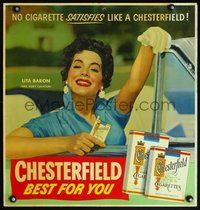6r188 CHESTERFIELD BEST FOR YOU 21x22 special poster '50s Lita Baron, Mrs. Rory Calhoun!