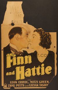 6r133 FINN & HATTIE WC '31 artwork of Leon Errol nose-to-nose about to kiss Zasu Pitts!