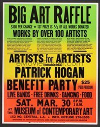 6r117 BIG ART RAFFLE jumbo WC '85 Patrick Hogan benefit party!