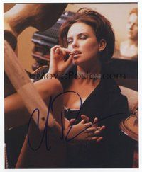 6s270 CHARLIZE THERON signed color 8x10 REPRO still '00s wild sexy close up smoking dope!