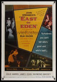 6s029 EAST OF EDEN signed REPRO 26x38 1sh '96 by Julie Harris, who starred with James Dean!