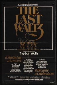 6s036 LAST WALTZ signed 1sh '78 by Bob Dylan, it started as a rock concert & became a celebration!