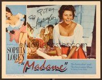 6s016 MADAME SANS GENE signed LC #8 R63 by Sophia Loren, who smiling in super sexy close up!