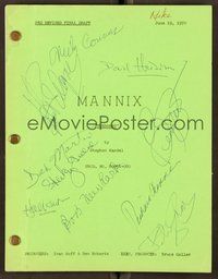 6s062 MANNIX signed second revised final draft script '70 by Connors & those who roasted him!