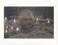 6s259 BETSY PALMER signed color 8x10 REPRO still '00s gory image with her line from Friday the 13th