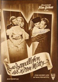 6s089 SECRET LIFE OF WALTER MITTY signed German program '52 by Ann Rutherford, who's w/ Danny Kaye!