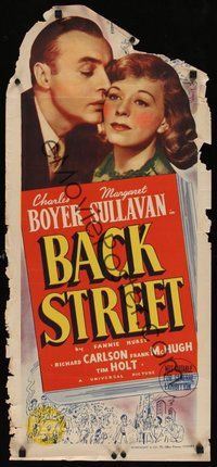 6t163 BACK STREET long Aust daybill '41 Charles Boyer & Margaret Sullavan's love lived in shadows!