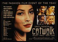 6t181 CATWALK Aust mini poster '96 Christy Turlington, Claudia Schiffer, Kate Moss, Naomi Campbell