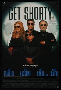 6t182 GET SHORTY DS Aust mini poster '96 John Travolta, Danny DeVito, Gene Hackman, Rene Russo!