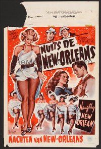 6t693 NAUGHTY NEW ORLEANS Belgian '54 Coppel artwork of wild Louisiana showgirls!