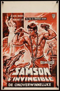 6t716 SAMSON AGAINST THE PIRATES Belgian '63 art of chained strongman Kirk Morris by Belinsky!