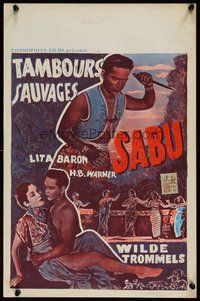 6t718 SAVAGE DRUMS Belgian '51 cool images of Sabu, Lita Baron, new adventure, new thrills!