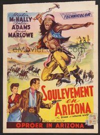 6t727 STAND AT APACHE RIVER Belgian '53 Wik artwork of Stephen McNally vs. Native Americans!