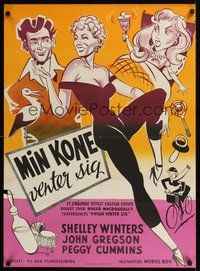 6t479 CASH ON DELIVERY Danish '56 great art of Shelley Winters, Peggy Cummins, John Gregson!