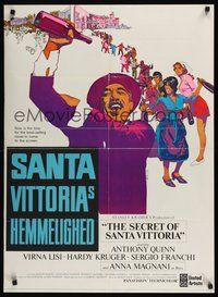 6t572 SECRET OF SANTA VITTORIA Danish '69 great Bob Peak art of Anthony Quinn as Bombolini!