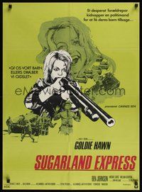 6t588 SUGARLAND EXPRESS Danish '74 Steven Spielberg, every cop in the state is after Goldie Hawn!