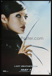 6t045 X-MEN 2 teaser DS English 1sh '03 Marvel Comics, cool image of Kelly Hu as Lady Deathstryke!