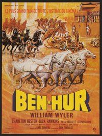 6t205 BEN-HUR French 15x21 R60s Charlton Heston, William Wyler classic religious epic!