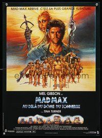 6t224 MAD MAX BEYOND THUNDERDOME French 15x21 '85 art of Mel Gibson & Tina Turner by Richard Amsel
