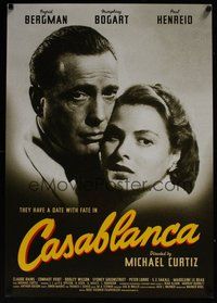 6t245 CASABLANCA German R02 c/u of Humphrey Bogart & Ingrid Bergman, Michael Curtiz classic!