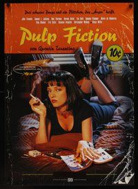 6t262 PULP FICTION German '94 Quentin Tarantino, sexy Uma Thurman smoking Lucky Strikes!