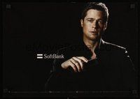 6t339 SOFT BANK Japanese 14x20 '00 great image of star Brad Pitt with cell phone!