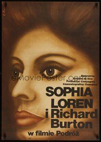 6t426 VOYAGE Polish 23x33 '76 Vittorio De Sica, Procka art of Sophia Loren!