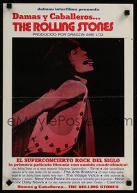 6t113 LADIES & GENTLEMEN THE ROLLING STONES Spanish 14x20 '73 different c/u of singer Mick Jagger!
