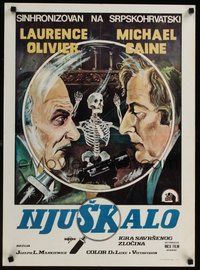 6t084 SLEUTH Yugoslavian '72 completely different cool art of Laurence Olivier & Michael Caine!