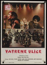 6t086 STREETS OF FIRE Yugoslavian '84 Walter Hill, cool images of rock concert, bikers!