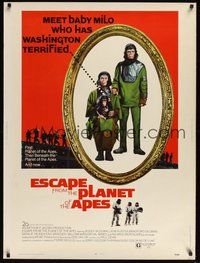 6w110 ESCAPE FROM THE PLANET OF THE APES 30x40 '71 meet Baby Milo who has Washington terrified!