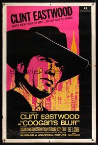 6w149 COOGAN'S BLUFF 40x60 '68 cool art of Clint Eastwood in New York City, directed by Don Siegel