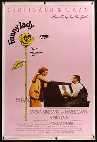 6w161 FUNNY LADY 40x60 '75 Barbra Streisand watches James Caan play piano!