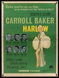 6w116 HARLOW 30x40 '65 full-length art of sexy Carroll Baker in the title role!