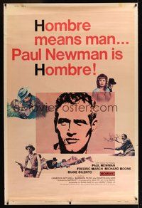 6w171 HOMBRE 40x60 '66 Paul Newman, Fredric March, directed by Martin Ritt, it means man!