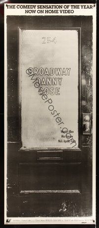 6w032 BROADWAY DANNY ROSE 30x72 video poster '84 Woody Allen nominated for Best Director!