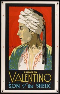 6w044 SON OF THE SHEIK signed & numbered 28x44 art print '70s by Batiste Madalena, Rudolph Valentino!