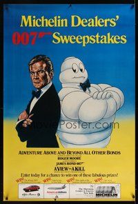6w051 VIEW TO A KILL special 33x49 '85 Roger Moore as James Bond 007 & the Michelin Man!