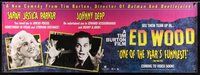 6w081 ED WOOD video vinyl banner '94 Tim Burton, Johnny Depp as the worst director ever!