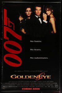 6w084 GOLDENEYE DS vinyl banner '95 Pierce Brosnan as secret agent James Bond 007!